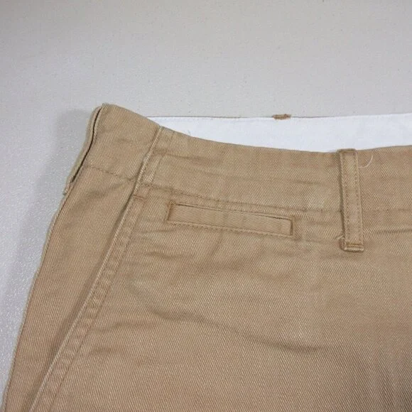 JCrew mens solid khaki raw hem buttonfly chino shorts 34 EUC - Picture 3 of 7